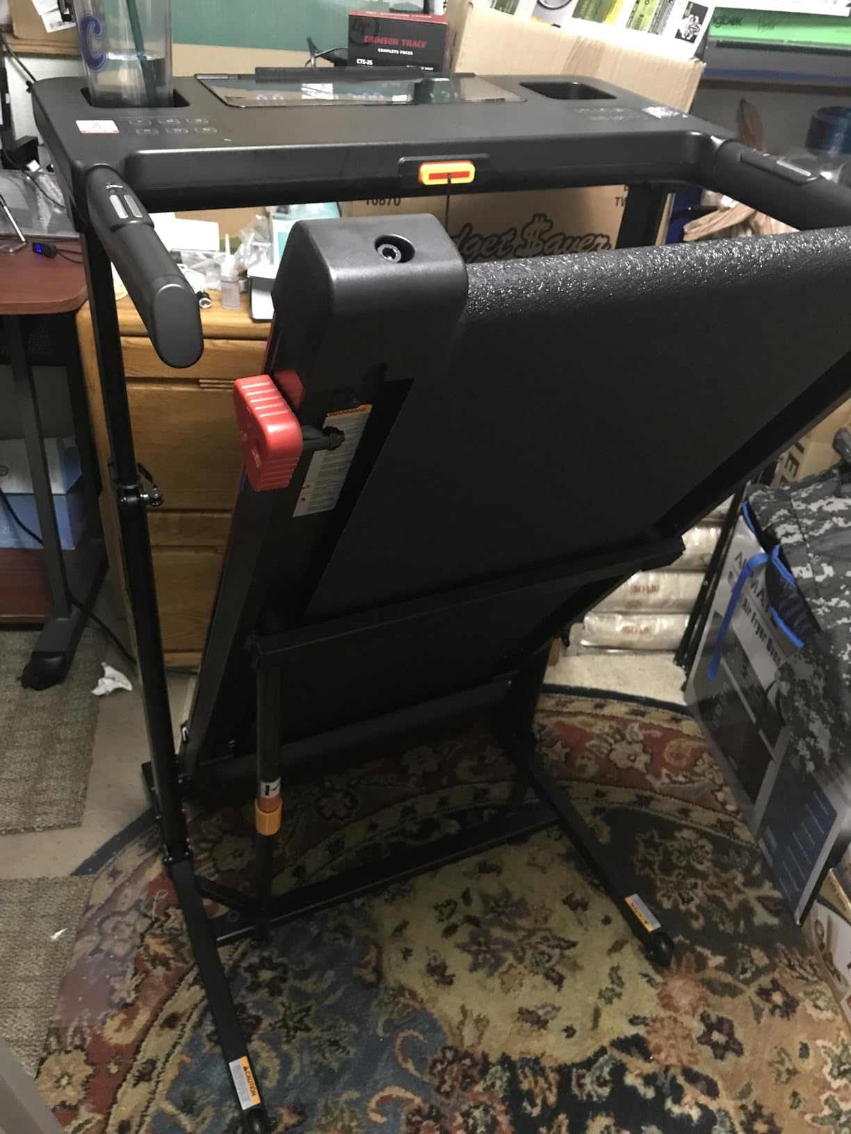 Walking Pad Treadmill with Desk Workstation, 15% Incline Treadmill with Handle Bar, Foldable Treadmills Under Desk for Home/Office, 400 lbs+ Capacity, Adjustable Height, Removable Desk, 3.5HP Motor customer photo 1