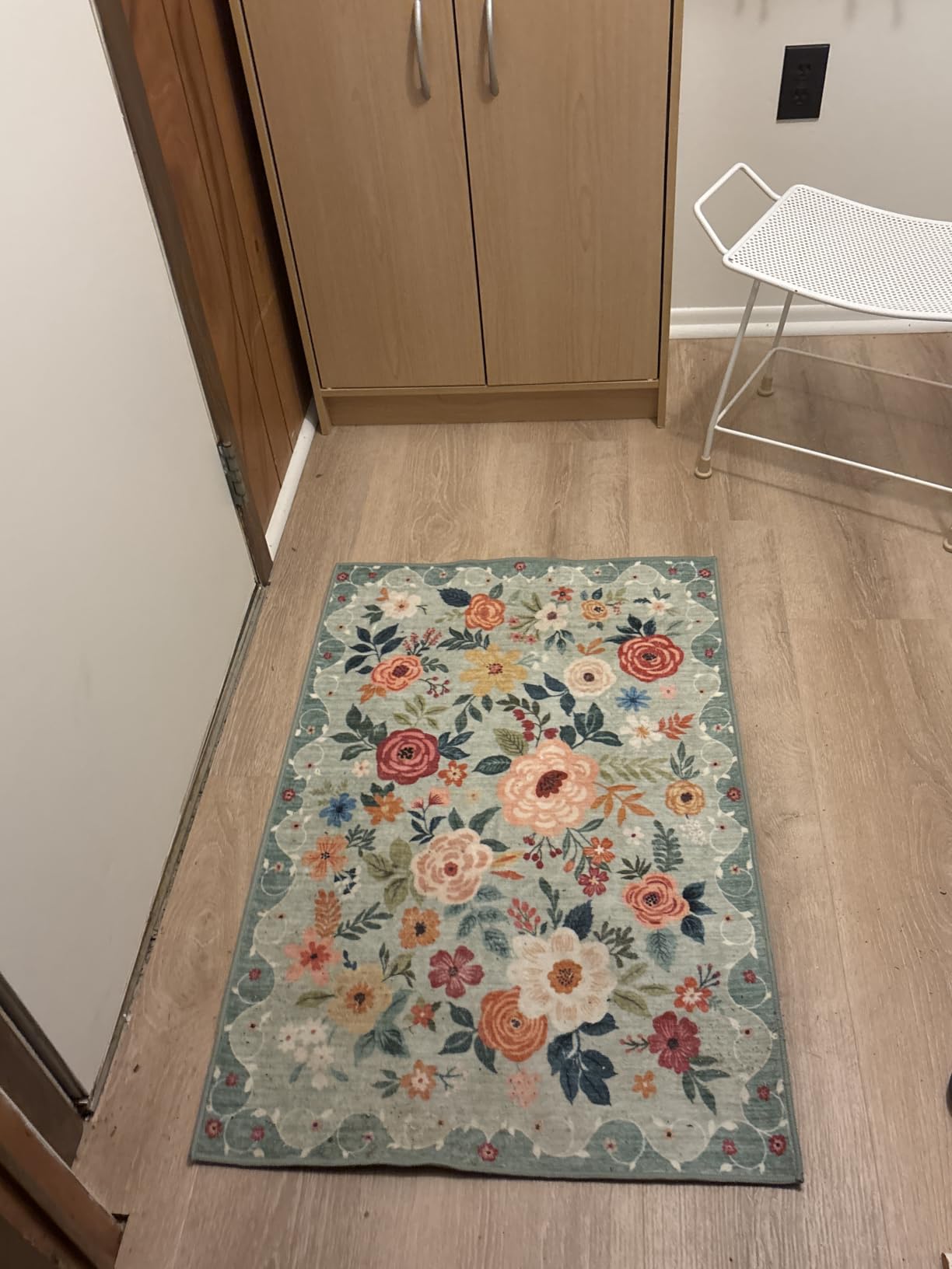 DUKINO 4x6 Area Rug, Washable Dog Rug for Living Room Non Slip Beige Yellow customer photo 2