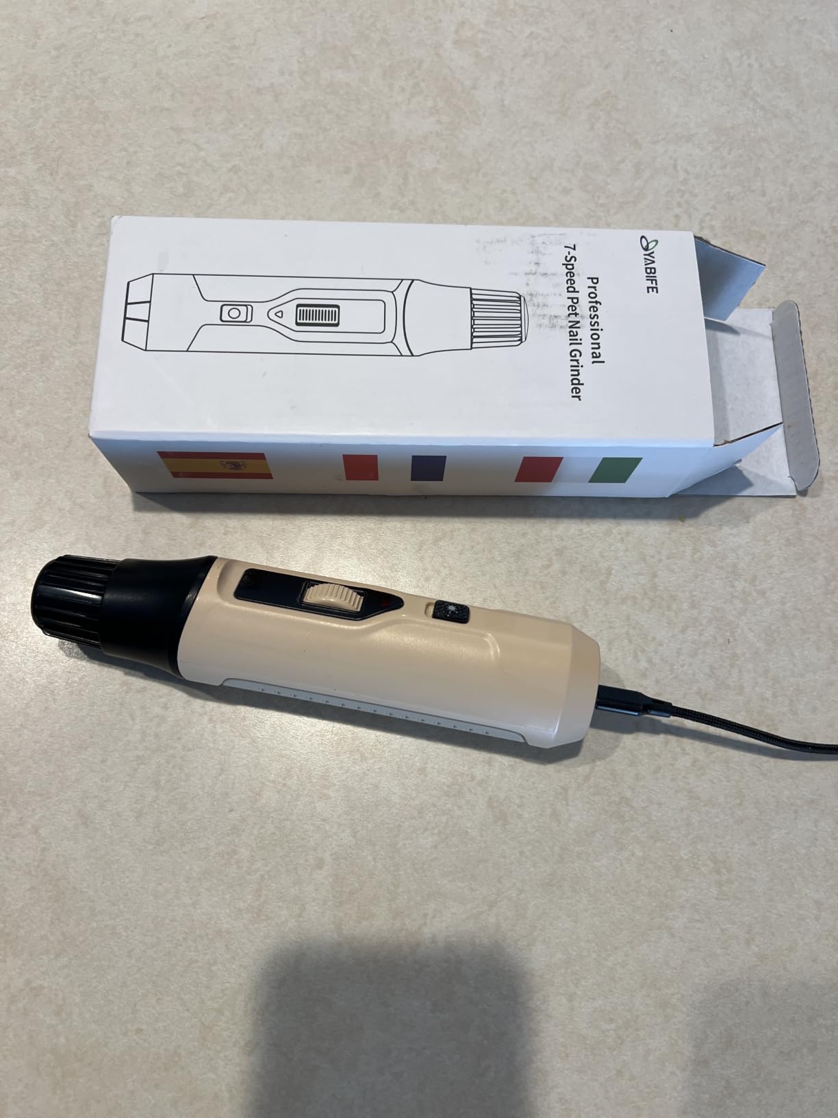 7-Speed Dog Nail Grinder with LED Light – Ultra Quiet Electric Pet Nail Trimmer for Large Dogs & Cats – Professional Grooming Tool with Dust Collector, One-Hand Speed Control & Instant Stop Safety customer photo 1