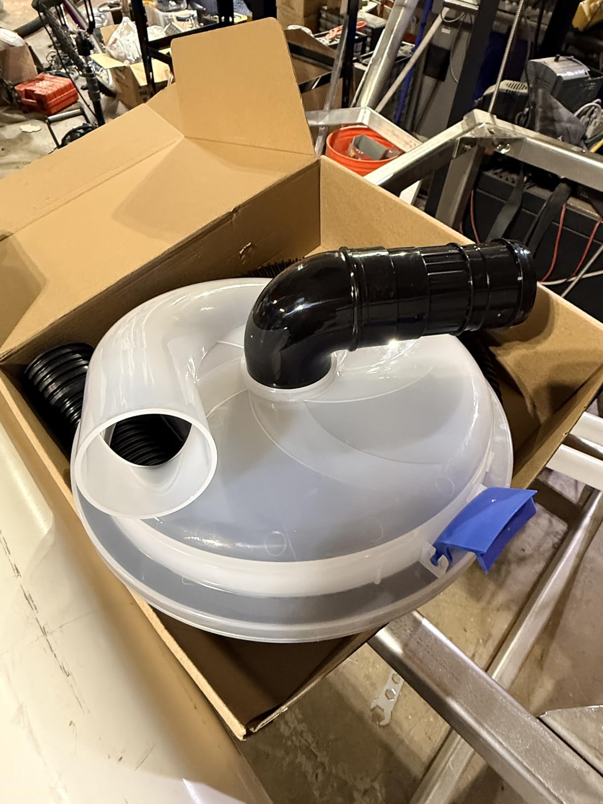 Dust Separator - High-Efficiency Cyclone Dust Separator, Dust Separator for Standard 5 Gallon Buckets, Wet & Dry Debris, Includes 90° Elbows & 2-1/2” Hose customer photo 1