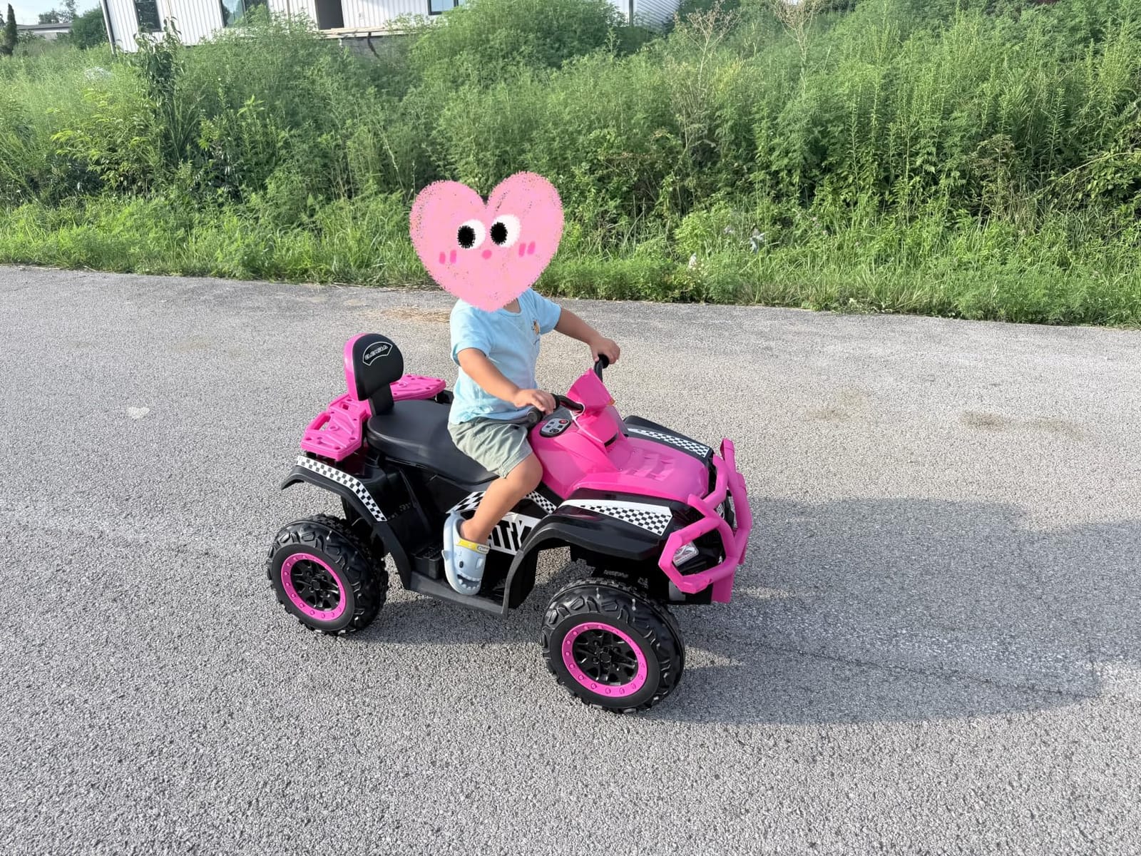 ELEMARA 24V 2 Seater Ride on ATV for Big Kids,4WD Off-Road 4 Wheeler Ride on Car,400W Motor with 5mph Max Speed,w/Bluetooth,LED Lights,Boys & Girls Ride on,Electric Car to Kids, Kids Quad Bike,Pink customer photo 1
