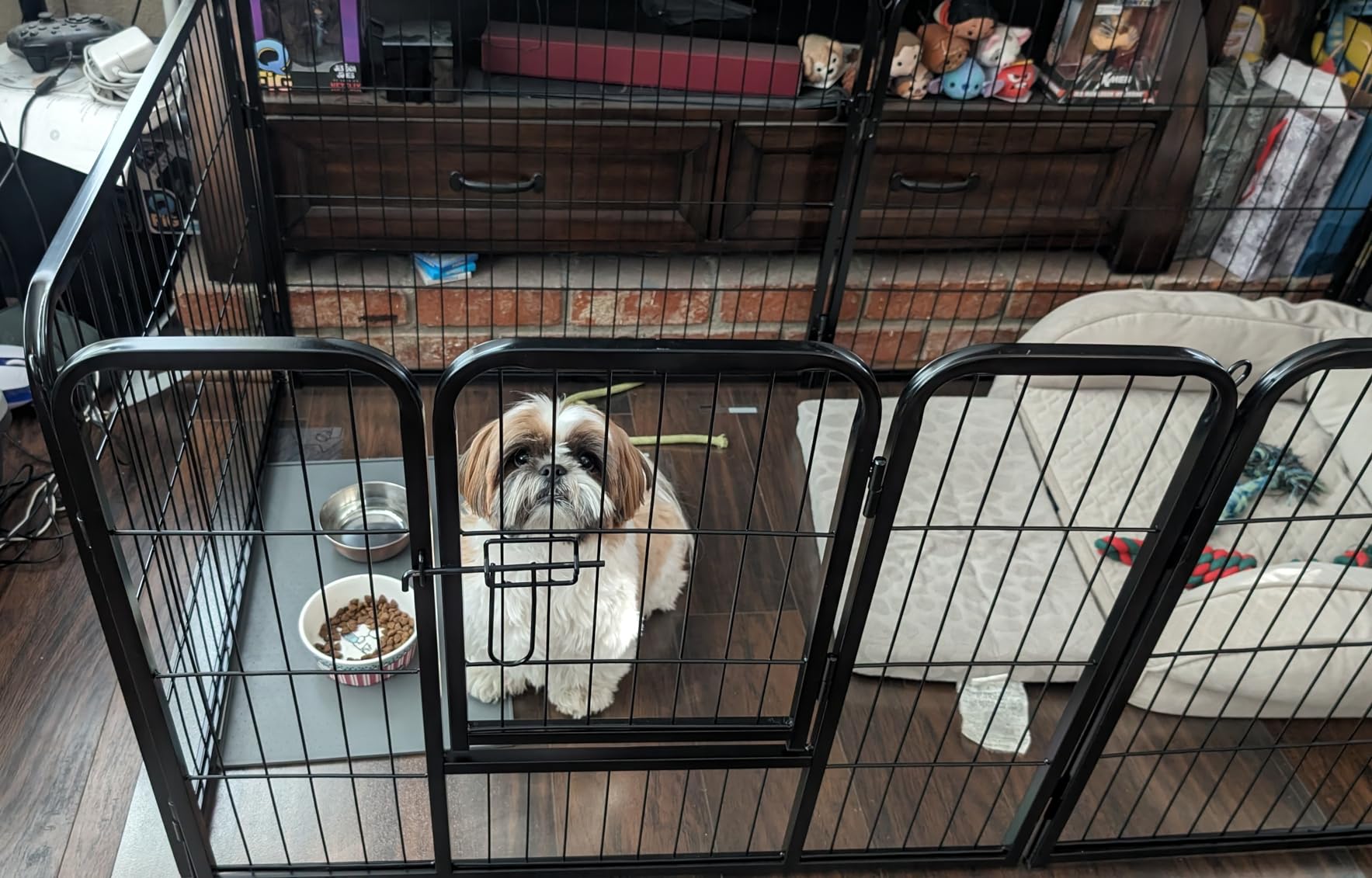 DUMOS Dog Playpen 24 Inch 2 Panels Indoor Outdoor Metal Pet Fence customer photo 1