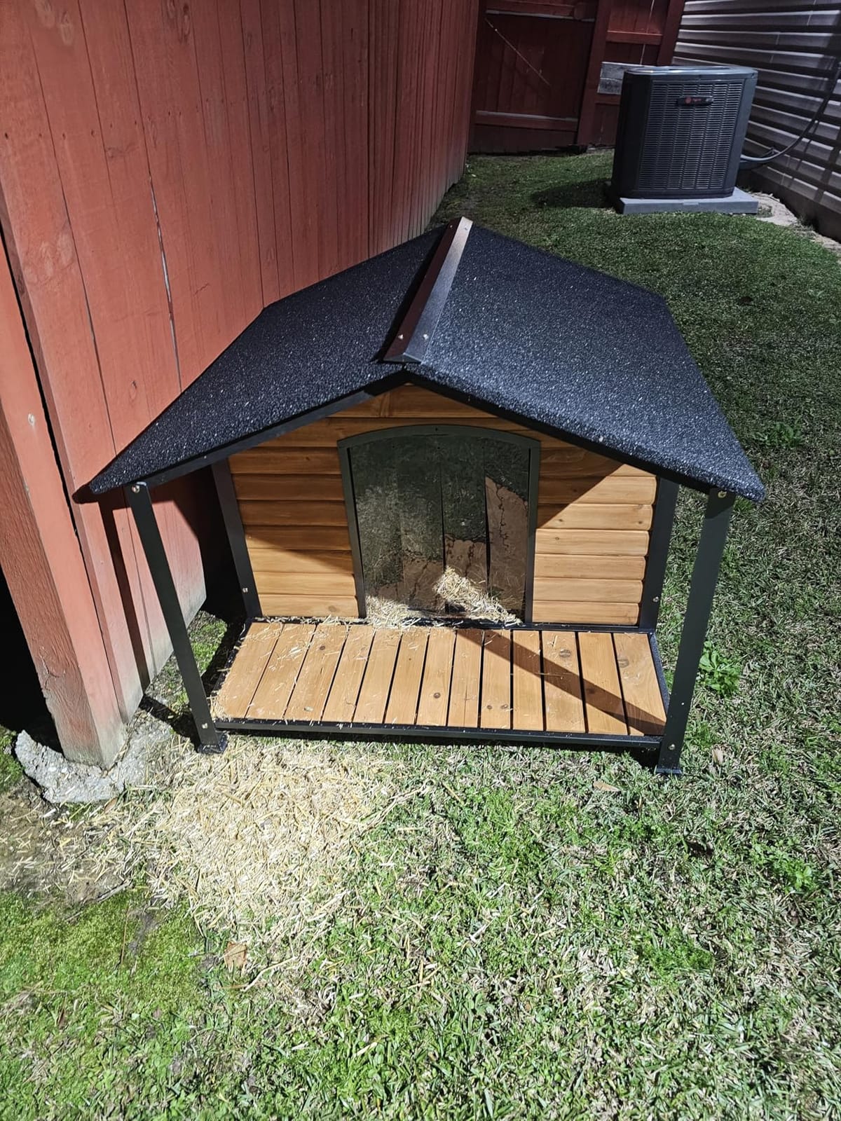 Extra Large Heated Dog House Outdoor with Full Iron Frame and Covered Porch customer photo 1