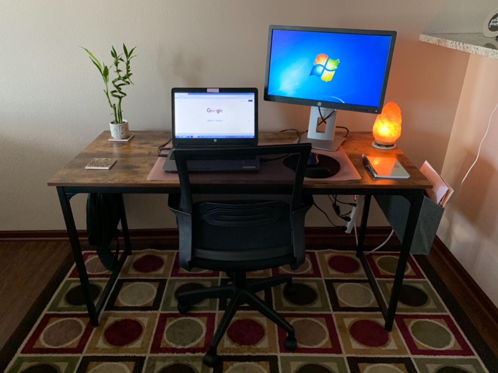 CubiCubi Electric Height Adjustable Standing Desk 55x28 Inch, Black customer photo 2