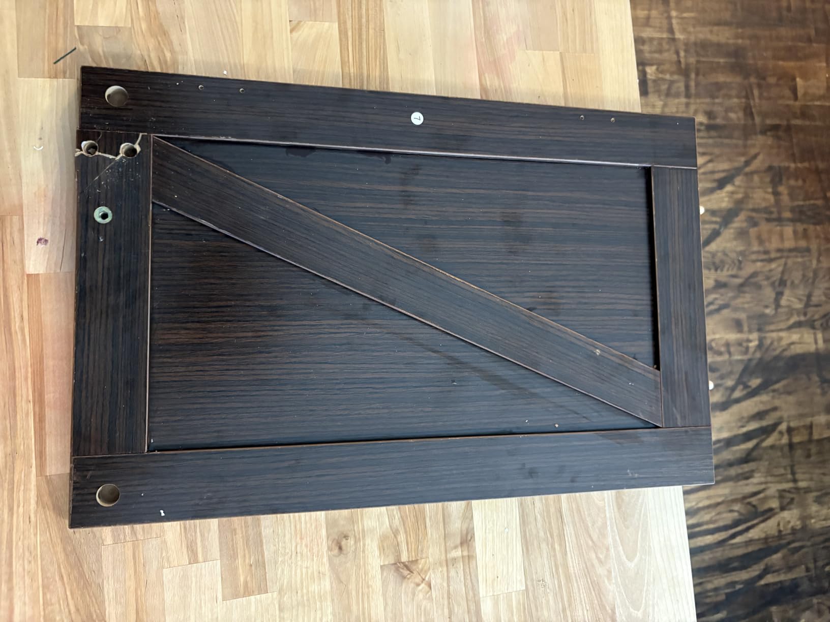 VOWNER Wooden Dog Crate End Table with USB Charging Station, Walnut customer photo 1