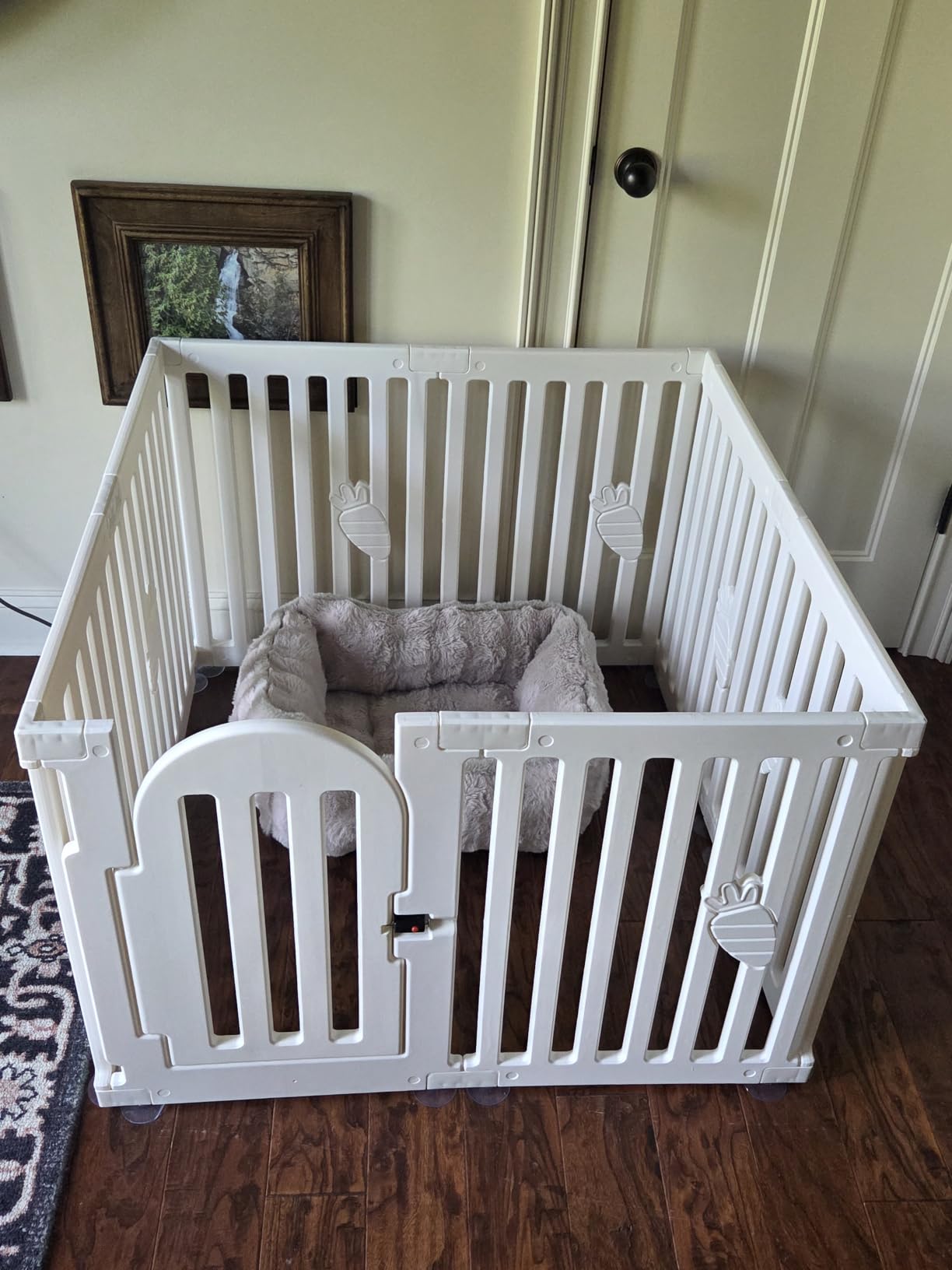 Dog Playpen Indoor with Door, 10-Panel 25.6