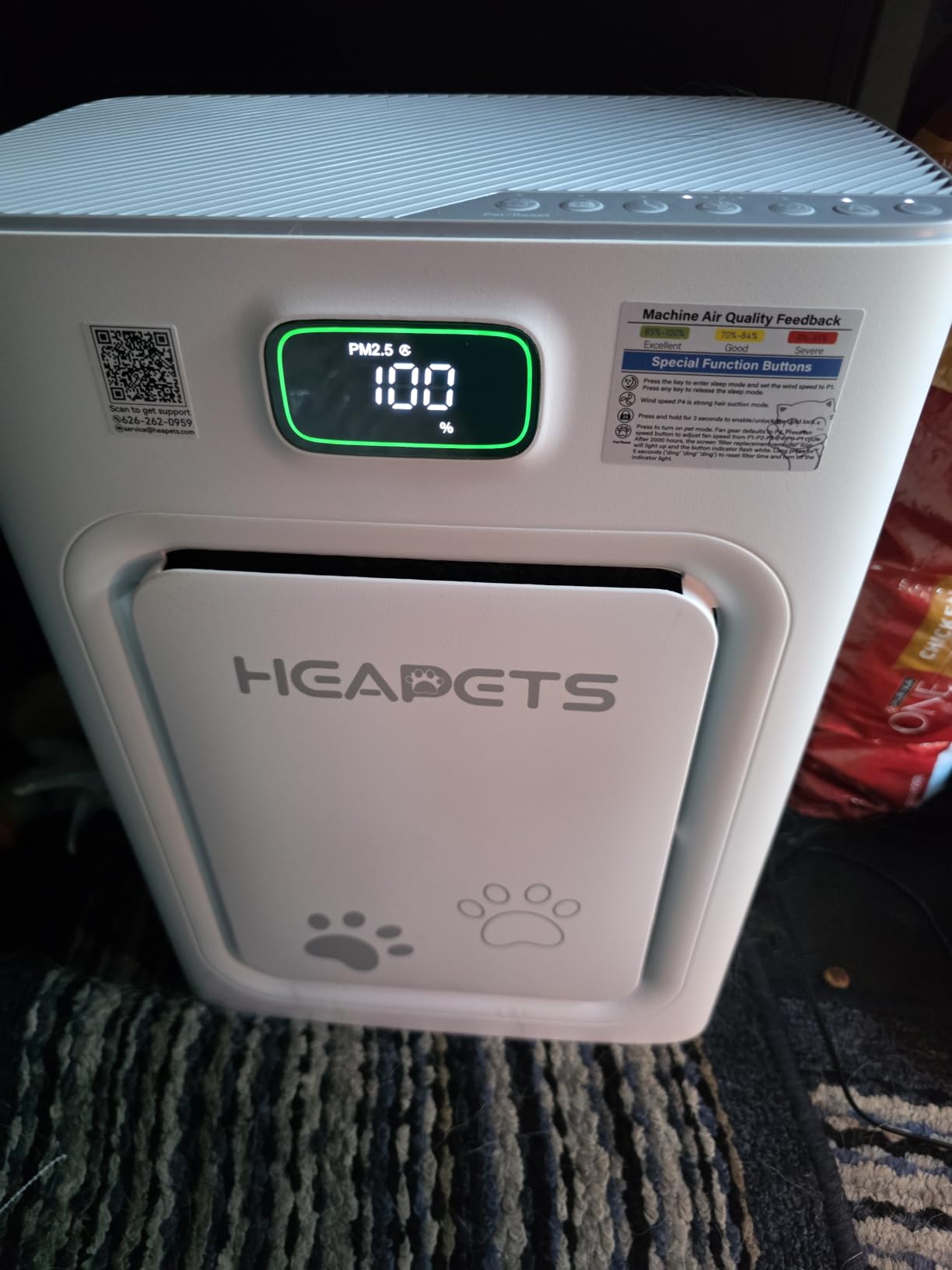 Pet Air Purifier for Home Large Room 2500 Sq Ft, H13 HEPA Double-Sided Filter with Washable Pre-filter, Adsorbs Pet Hair Dander Odor Allergies Smoke Dust,PM2.5 Air Quality Monitor,Auto Mode,P358 Black customer photo 2