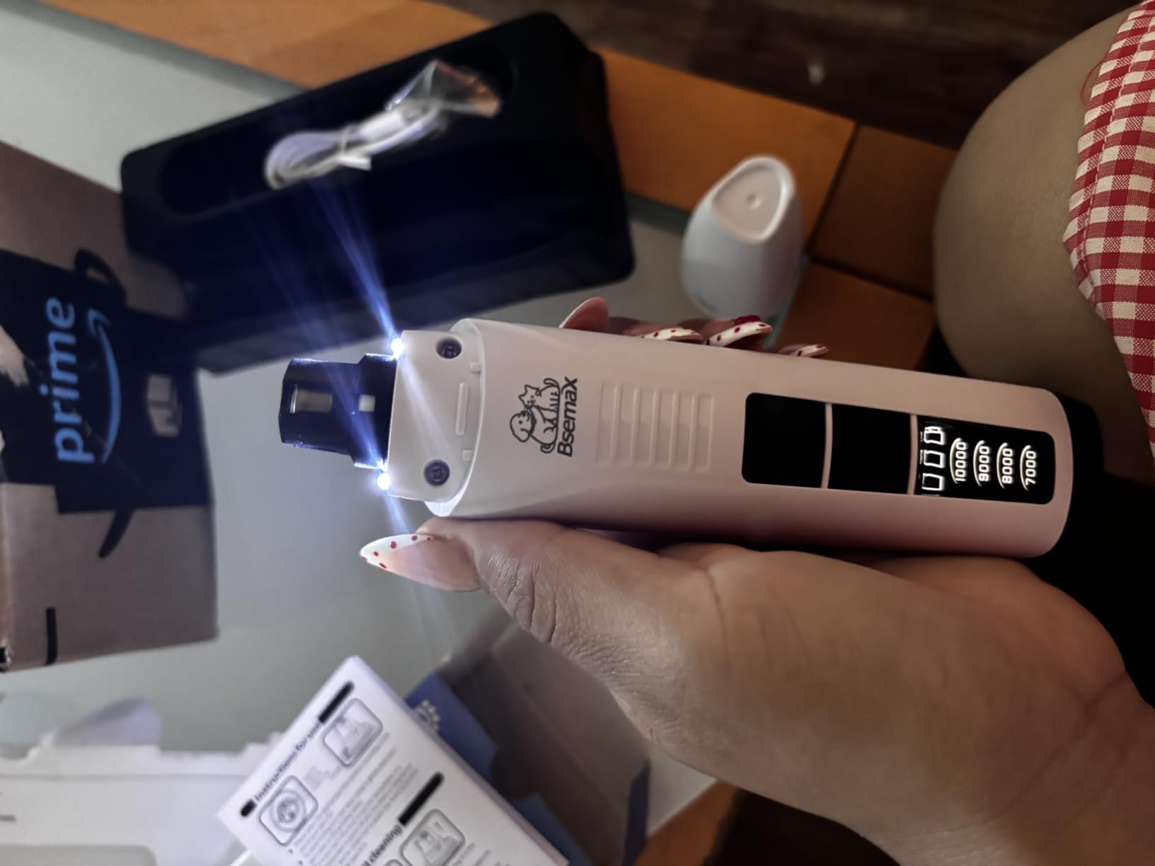 Dog Nail Grinder, 4-Speed Rechargeable Quiet Electric Pet Nail Trimmer with Dual LED Lights Safety Guard Dog Nail Trimmer for Small Medium Large Dogs Cats Ideal for Home Grooming Pet Salon Travel Use customer photo 2