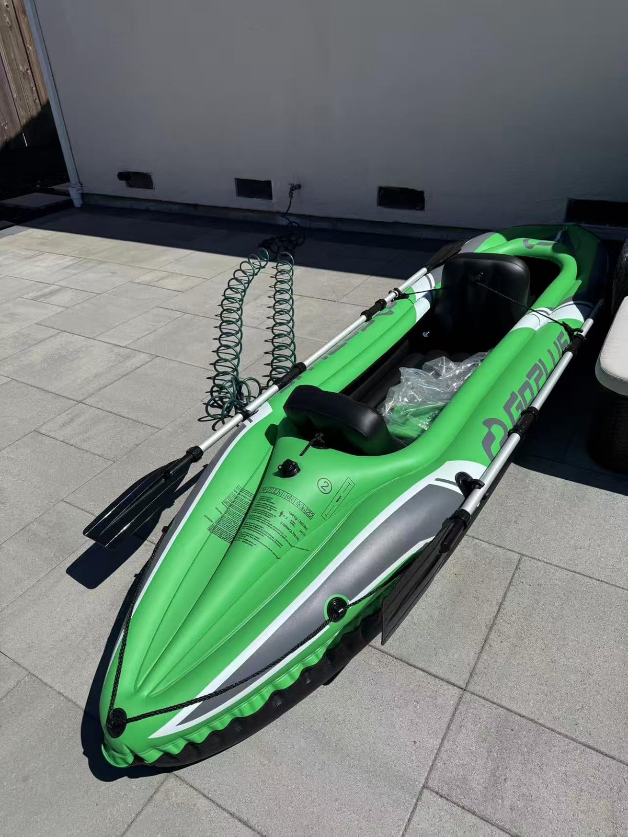 Goplus Inflatable Kayak 2 Person, 11.5 FT Tandem Touring Kayak with Aluminum Paddles, Seats, Footrest, Hand Pump, Heavy Duty Blow Up Canoe for Adults Fishing Lake River customer photo 1