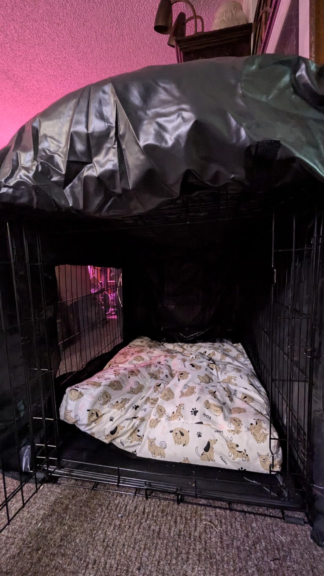 Dog Crate Cover 48 Inch - Double Door Pet Kennel Cover with Mesh Window customer photo 1