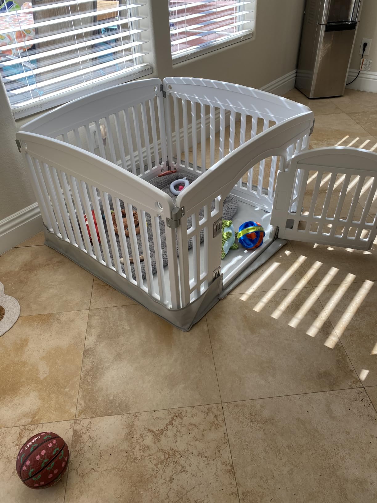 Sweetcrispy Dog Playpen, Plastic Puppy Pet Fence, 4 Panels 24 Inch customer photo 2