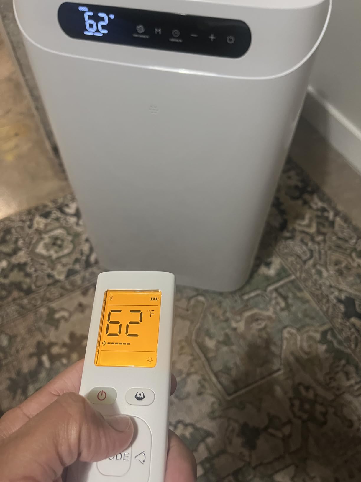 12000 BTU Portable Air Conditioners, Cools Up to 500 Sq.Ft, Portable AC Unit with Remote Control, Cooling, Fan, Dehumidification, Sleep Mode& Installation Kits for Rooms, White customer photo 2