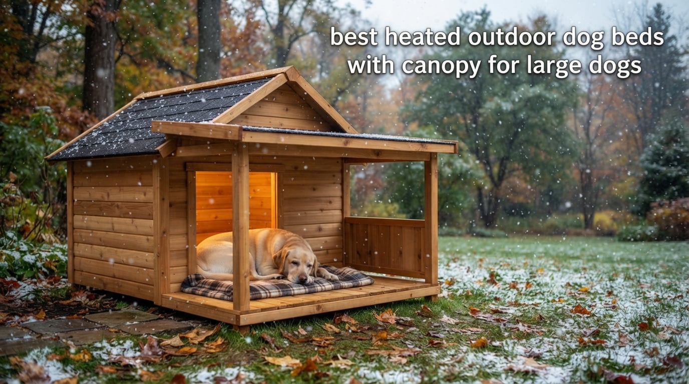 best heated outdoor dog beds with canopy for large dogs