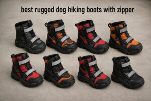 best rugged dog hiking boots with zipper