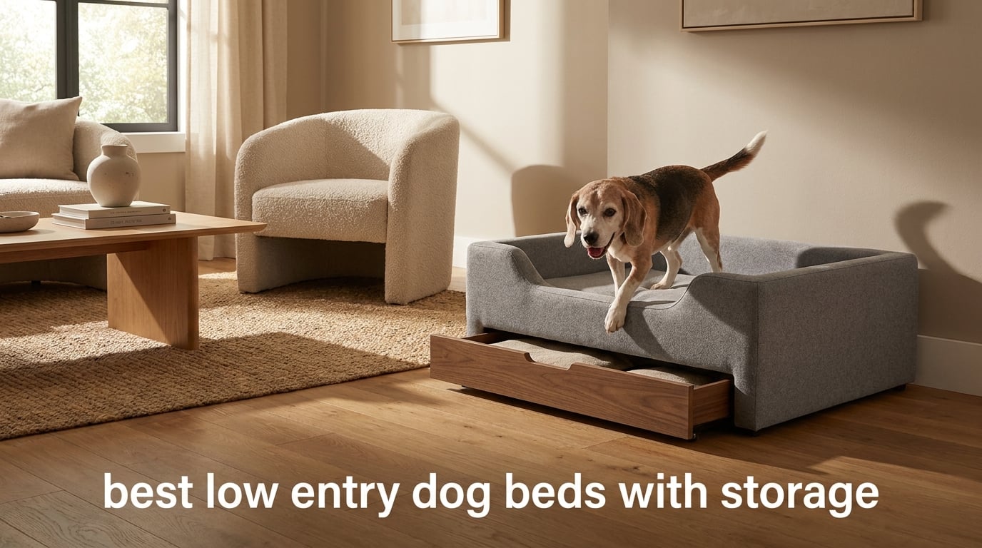 best low entry dog beds with storage