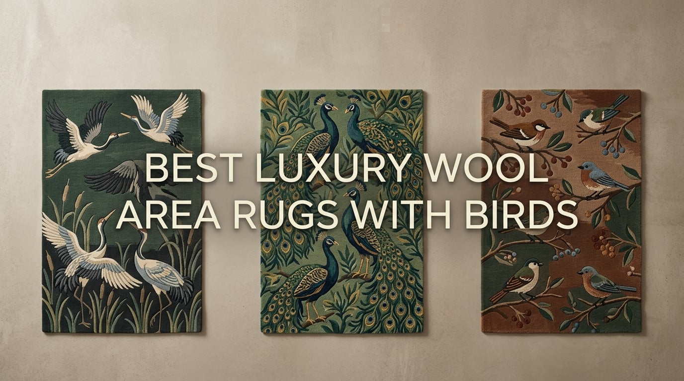 best luxury wool area rugs with birds