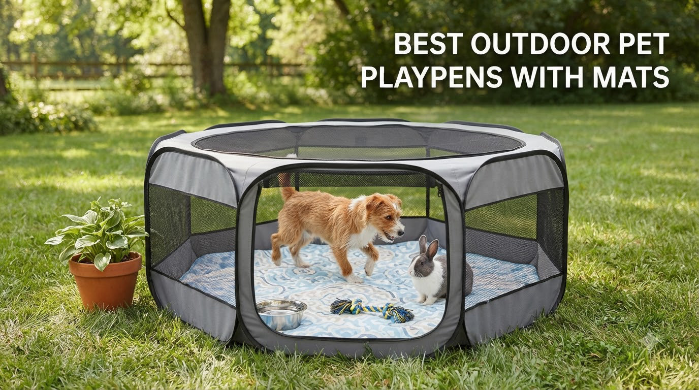 best outdoor pet playpens with mats