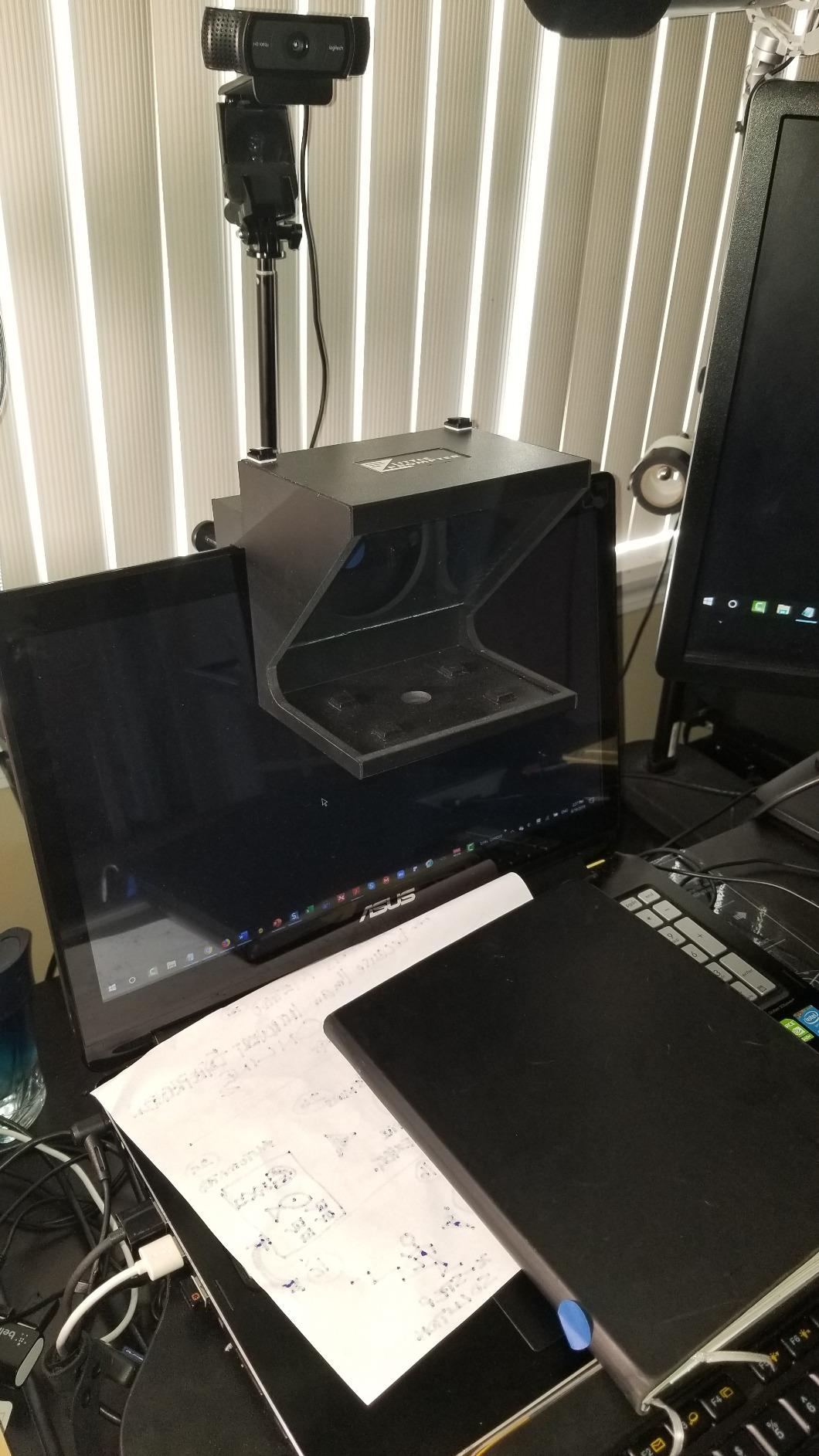 The Original Compact Personal Teleprompter for Video Production. No Studio Required. Perfect for DSLRs, Webcams, and Built-in Laptop Cameras. Use with iOS or Android. customer photo 1
