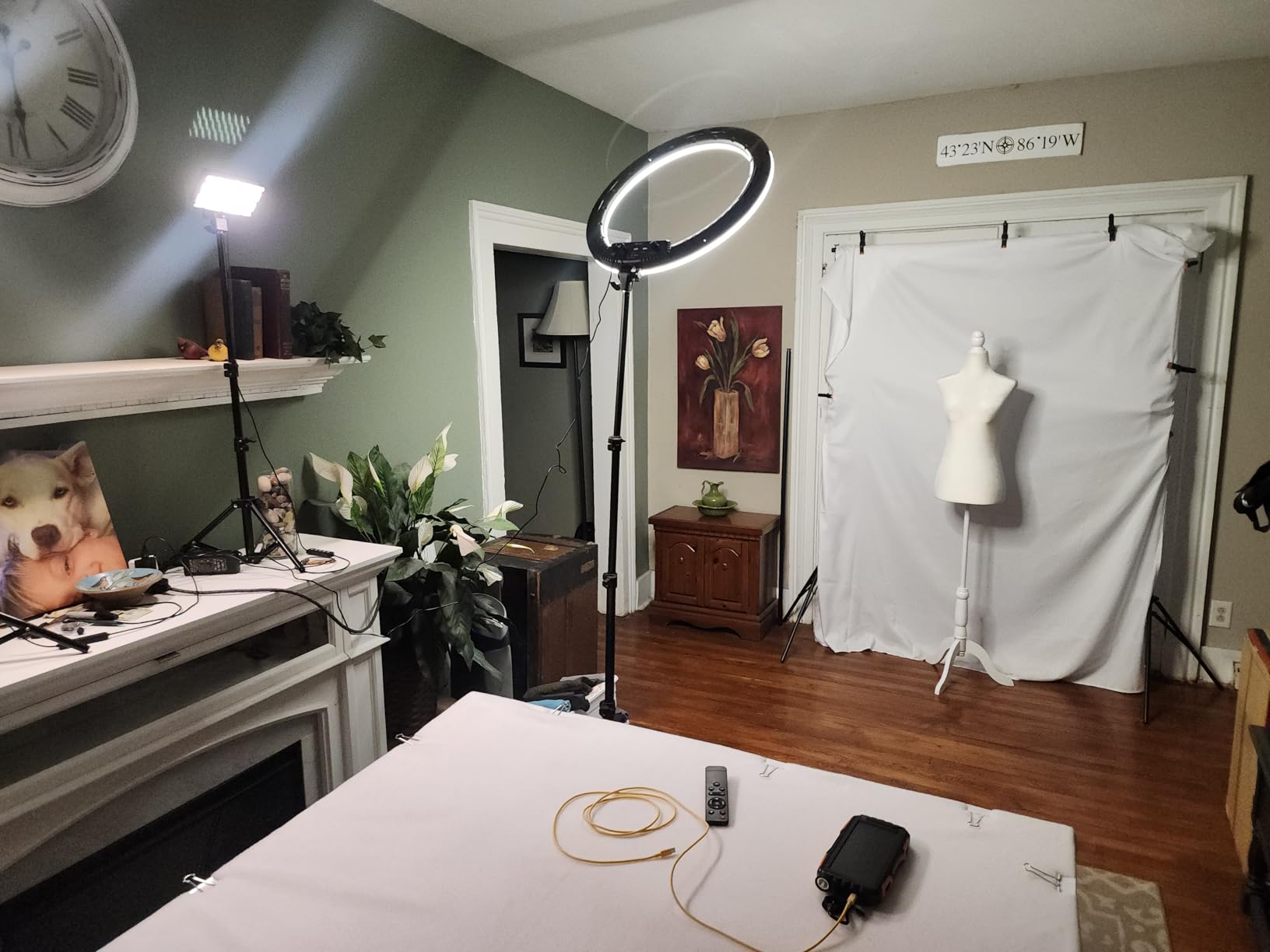 Hagibis 21 inch Ring Light with Stand Outer 55W 5600k Dimmable LED Light, Tripod Stand,and Phone Holder,Remote Controller,Carrying Bag ,CRI 97+ 2540lux, for Streaming Home Office Zoom Call Lighting customer photo 1