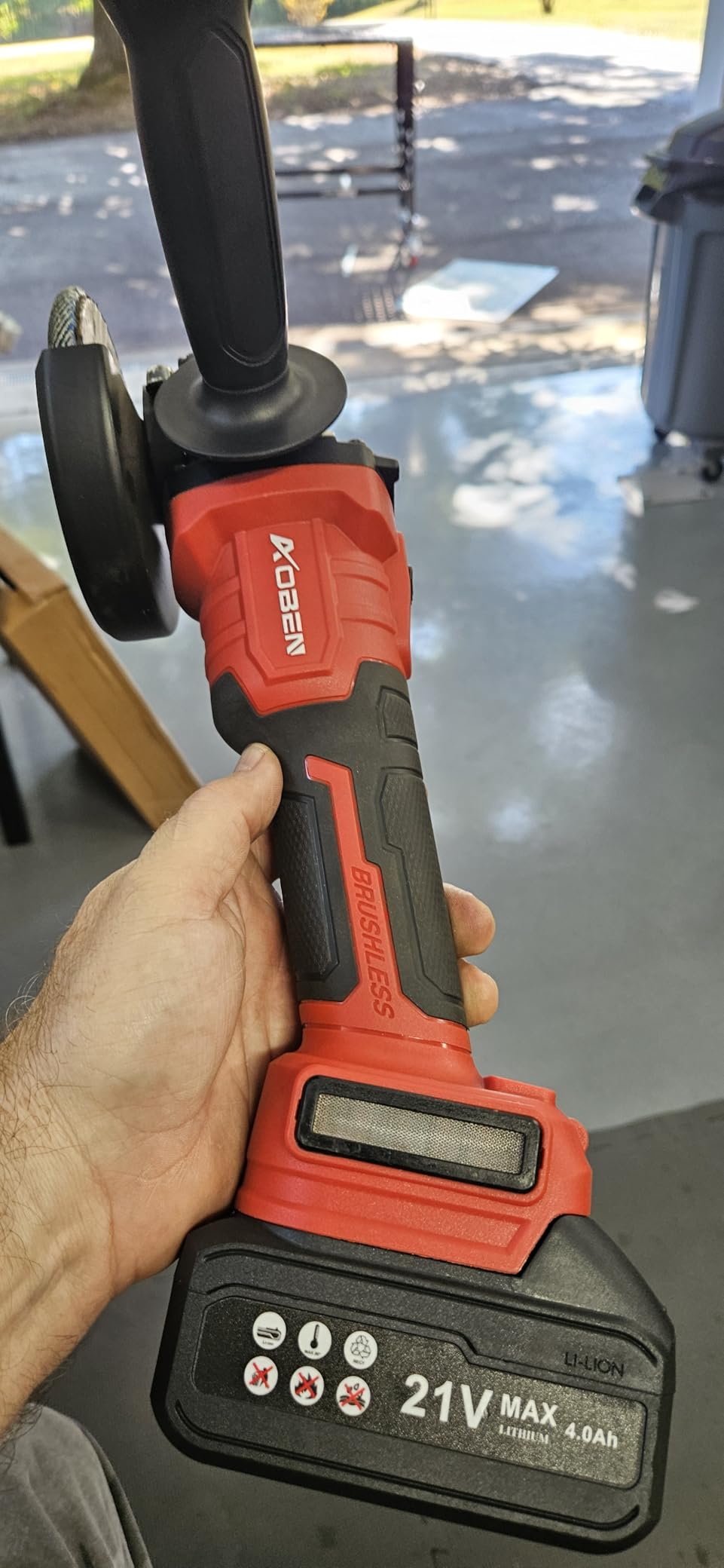 AOBEN 1200W Angle Grinder 4-1/2 inch | 10Amp, 11000 RPM, 6-Speed Corded Power Electric Cut off Tool with Switch Lock | for Heavy Duty Work & Metal Cutting, Grinding & Polishing customer photo 1
