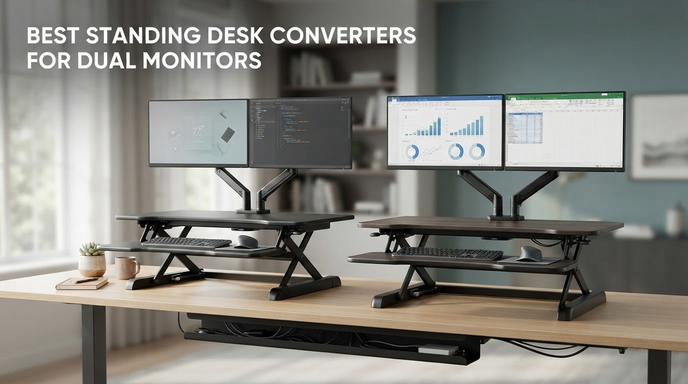 best standing desk converters for dual monitors